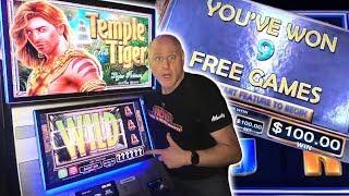 HUGE BONUS WIN!  High Limit Temple Tiger 9 Free Games Jackpot! | The Big Jackpot