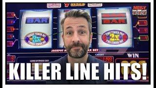 It took only 2 spins to get some KILLER LINE HITS! Double 3x 4x 5x Times Pay Slot Machine!