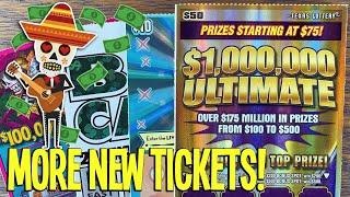 More NEW TICKETS!  2X $50 $1,000,000 Ultimate  $225 TEXAS LOTTERY Scratch Offs