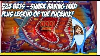 $25 Shark Raving Mad  Slot Machine PLUS Legend of the 2x 3x Phoenix!