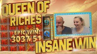 INSANE SLOTS DOUBLE WIN ON QUEEN OF RICHES!!