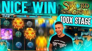100x STAGE ON SWORD AND THE GRAIL  BIG WIN ON PLAY N GO ONLINE SLOT MACHINE