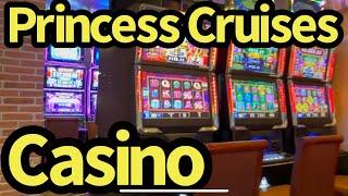 CASINO TOUR:  Princess Cruise Lines Gatsby's Casino on the Emerald Princess.  Slot Machines at Sea!