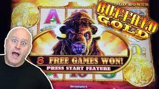 $36 BUFFALO GOLD BET! 8 Free Games Handpay! | The Big Jackpot