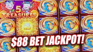 88 FORTUNES / 5 TREASURES HIGH LIMIT JACKPOT WIN ON $88 BETS! THE BEST JACKPOTS ON YOUTUBE