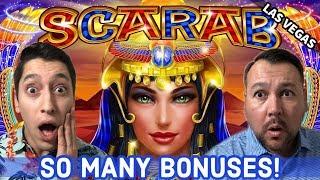 SCARAB BONUS - Which Pays better 5 or 10 FREE GAMES? Palm Springs Spinners
