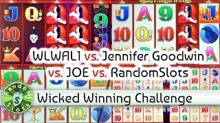 Wicked Winnings slot machine Challenge, WLWAL1 vs Jennifer Goodwin vs JOE vs RandomSlots