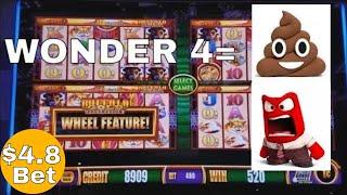 Buffalo Gold Slot Machine Bonuses  $4 .8 Bet !!! Wonder 4 Live Slot Play