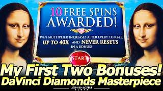 DaVinci Diamonds Masterpiece Bonus Time! The Multiplier Does Not Reset in the Free Games!