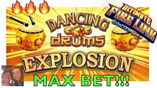Dancing Drums EXPLOSION AT MAX BET | Fire Link BONUSES