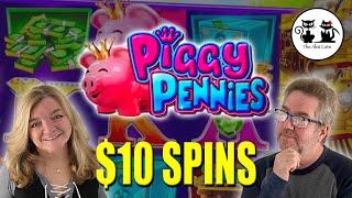 OUR KONAMI SLOT MACHINE FAVORITES! CRAZY HEIDI CAT IS DOING $10 SPINS AND HER TRAIN COMES IN!!