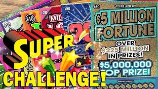 $200 SUPER CHALLENGE w/ BIG $00's!!  2 $50 Tickets vs $100 TEXAS LOTTERY Scratch Offs