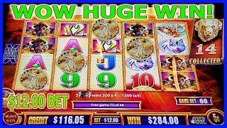 WOW 4 COIN TRIGGER PAID OFF! HUGE WIN BUFFALO GOLD SLOT MACHINE $12 BET INSANE SPINS