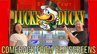 LUCKY DUCKY STARTED OFF STUBBORN BUT ENDED GIVING A PROFIT FROM RED SCREENS!