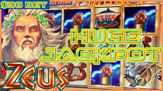HIGH LIMIT Zeus HUGE HANDPAY JACKPOT (2) $30 Bonus Rounds WMS Slot Machine Casino