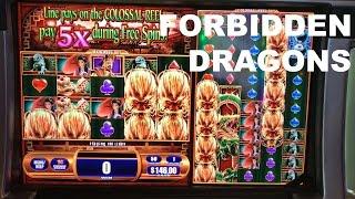 Forbidden Dragons Live Play at Max Bet Colossal Reels WMS Slot Machine