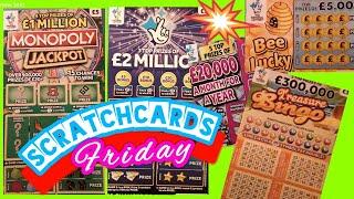 Scratchcards..Monopoly..£2.Million Daddy..Multiplier..Bee Lucky..£20,000 month.Treasure BINGO.