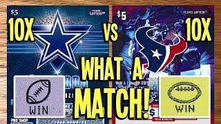 GREAT MATCH!  10X Cowboys vs 10X Texans HAIL MARY  $100 in Texas Lottery Scratch Off Tickets