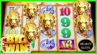 BIG WIN on BUFFALO GOLD Slot Machine • RETRIGGER • BONUS • LIVE SLOT PLAY W/ Deja Vu Slots