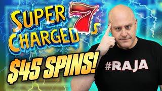 Wheel Spins Galore - Super Charged Classic 7s  Max Bet $45 Spins on 9 Line Slots!