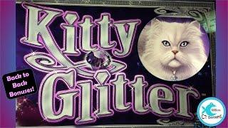Kitty Glitter Slot Machine - TBT - Back to Back Bonuses - Big Win!