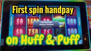 First Spin HANDPAY in HUFF & PUFF at Bellagio