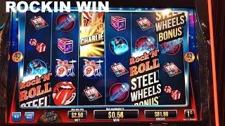 The Rolling Stones live play max bet with BONUS and Rockin win BIG WIN Slot Machine
