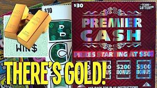 THERE'S GOLD  2X $30 Premier Cash  $160 TEXAS LOTTERY Scratch Offs