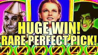 HUGE WIN!! OMG! I DID IT!!  PERFECT WITCH PICK!! RUBY SLIPPERS (WIZARD OF OZ) Slot Machine (WMS)