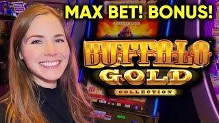 Buffalo Gold Slot Machine! BONUS! Lets Collect Those Gold Buffalos!