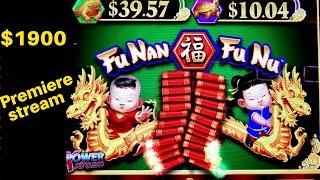 PREMIERE STREAM !! $1900 Live Slot Play |  Fu-Nan Fu-Nu Slot  | Whales of Cash Deluxe |Mighty Cash