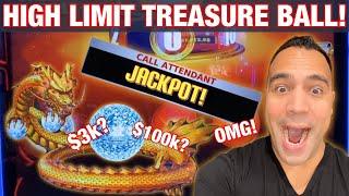 $30 MAX BET TREASURE BALL JACKPOT HANDPAY!! | $100 WHEEL OF FORTUNE!!