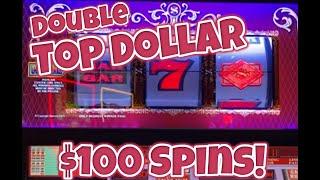 $100 Double Top Dollar Jackpot Spin + High Limit Dancing Drums Bonus Retrigger Jackpot!