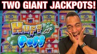 2 Jackpot Handpays on High Limit Huff N’ Puff!!  | Prancing Pigs & $25 Wheel of Fortune!