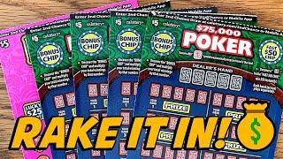 RAKE IT IN!!  **CA FAN MAIL** The JOKER is Back! $75,000 POKER + LADY LUCK Lottery Scratch Offs