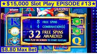 River Dragons Slot Machine $8.80 Max Bet Bonus w/RETRIGGER | EPISODE-13 | Live Slot Play w/NG Slot