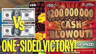 ONE-SIDED VICTORY  $100 vs $100 w/ 2 $50 Tickets  $200 TEXAS LOTTERY Scratch Offs