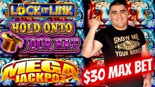 MEGA HANDPAY JACKPOT On Lock It Link Hold Onto Your Hat Slot Machine - $30 MAX BET | SE-9 | EP-28