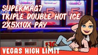 HIGH LIMIT SLOT MACHINE LIVE PLAY - SuperMag 7, Triple Double Hot Ice & 2x5x10x Bonus Times!