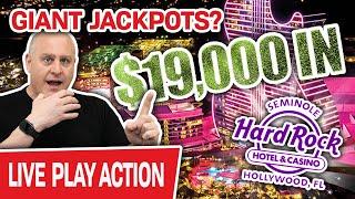 $19,000 High-Limit LIVE STREAM Slot Play!  GIANT JACKPOTS at Hard Rock Hollywood?