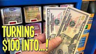 $100 LOTTERY Vending Machine Challenge  Fixin To Scratch