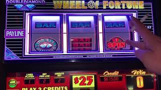 Double Diamond Deluxe - $25 Wheel Of Fortune - High Limit Slot PLay