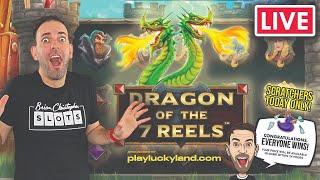LIVE  NEW Game + Scratch Cards  Dragon of the 7 Reels  PlayLuckyland.com