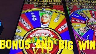 Crazy Money Deluxe V.I.P. High limit denom BONUS AND BIG WIN Slot Machine