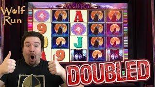 WOLF RUN live play max bet DOUBLED NICE WIN on this Slot Machine