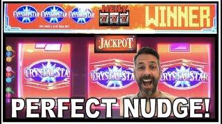 I GOT THE PERFECT NUDGE ON CRYSTAL STAR!!  Slot machine Big Wins and live play!