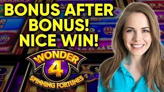 Nice BONUS Wins! Great Session On Wonder 4 Spinning Fortunes Slot Machine!