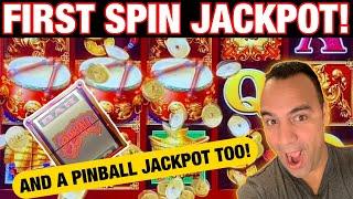 Dancing Drums 1st Spin JACKPOT HANDPAY!! | $25 Pinball JACKPOT!   | Cleo 2 & Top Dollar!