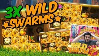 HIGH STAKES SLOTS!! 3X WILD SWARMS CRACKING COMPILATION!