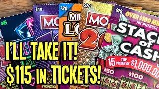 I'LL TAKE IT! $20 Stacks of Cash  MONOPOLY 200X, Million Dollar Loteria!  TX Lottery Scratch Offs